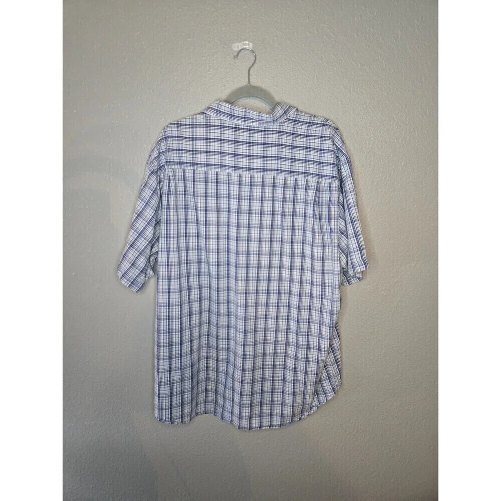 Nautica Men's Blue Plaid Short Sleeve Button Down Shirt Size XL
